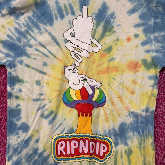 RIPNDIP Smokin Lord Nermal Tie Dye T-Shirt Small - Picture 2 of 4